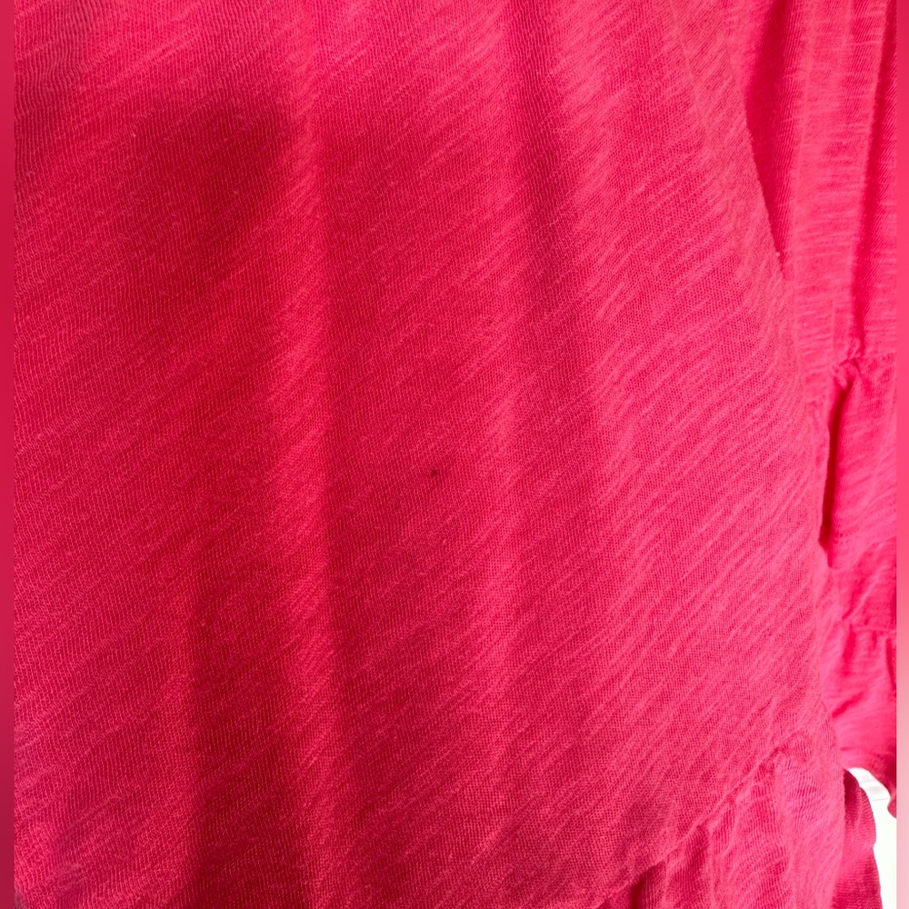 Torrid Size 2 / 2x Pink Cotton V-Neck Faux Wrap Peplum Top - Picture 4 of 4